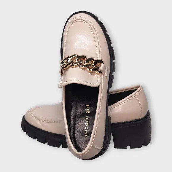 Women's Madden Girl HOXY Y02J1 Hoxtonn Almond Loafers 2.5" Heel Size 8.5 - Picture 10 of 12